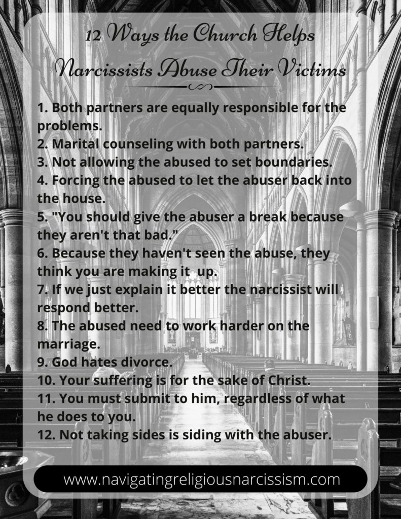 ways the church helps narcissists abuse their victims