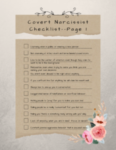 Covert Narcissist Checklist: 26 Items